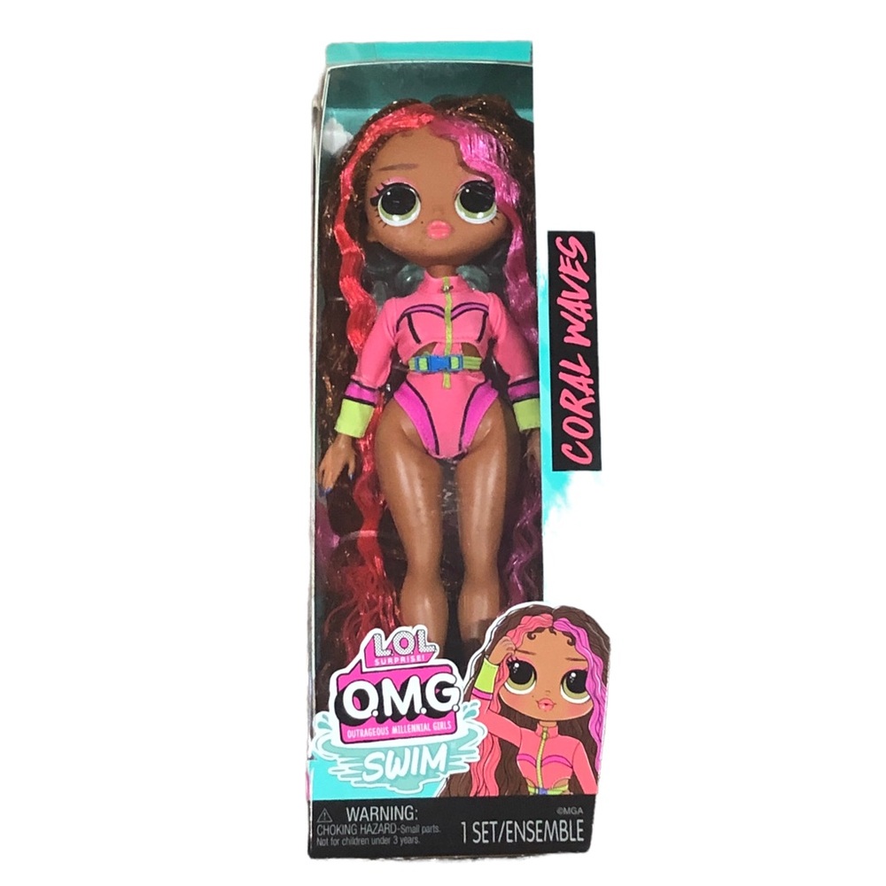 L.O.L. Surprise! O.M.G. Swim Beach CORAL WAVES Fashion Doll New In Box Bikini